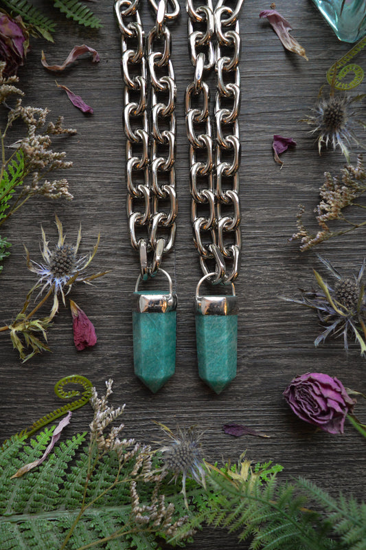 Amazonite Chunky Chain Necklace