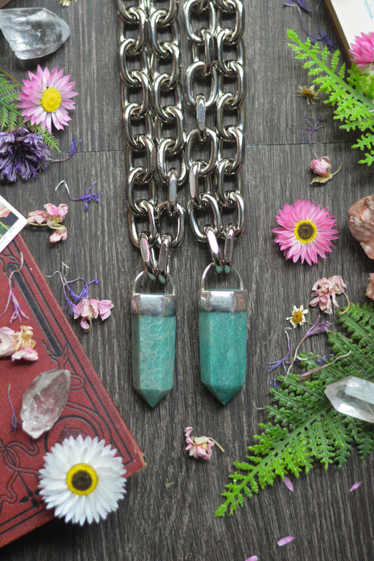 Amazonite Chunky Chain Necklace