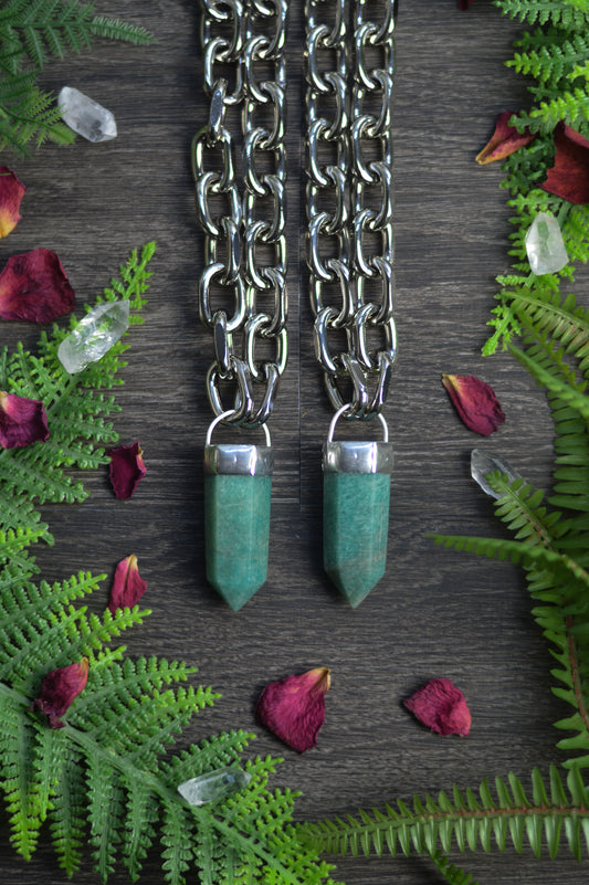 Amazonite Chunky Chain Necklace