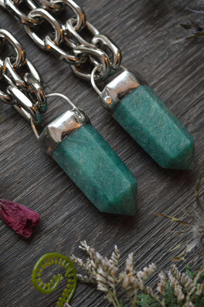 Amazonite Chunky Chain Necklace