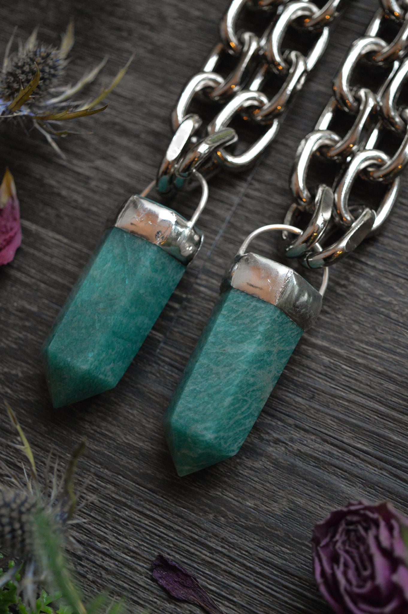 Amazonite Chunky Chain Necklace