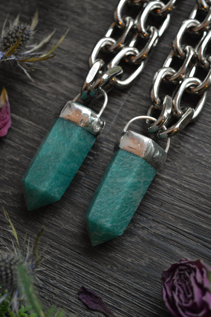 Amazonite Chunky Chain Necklace