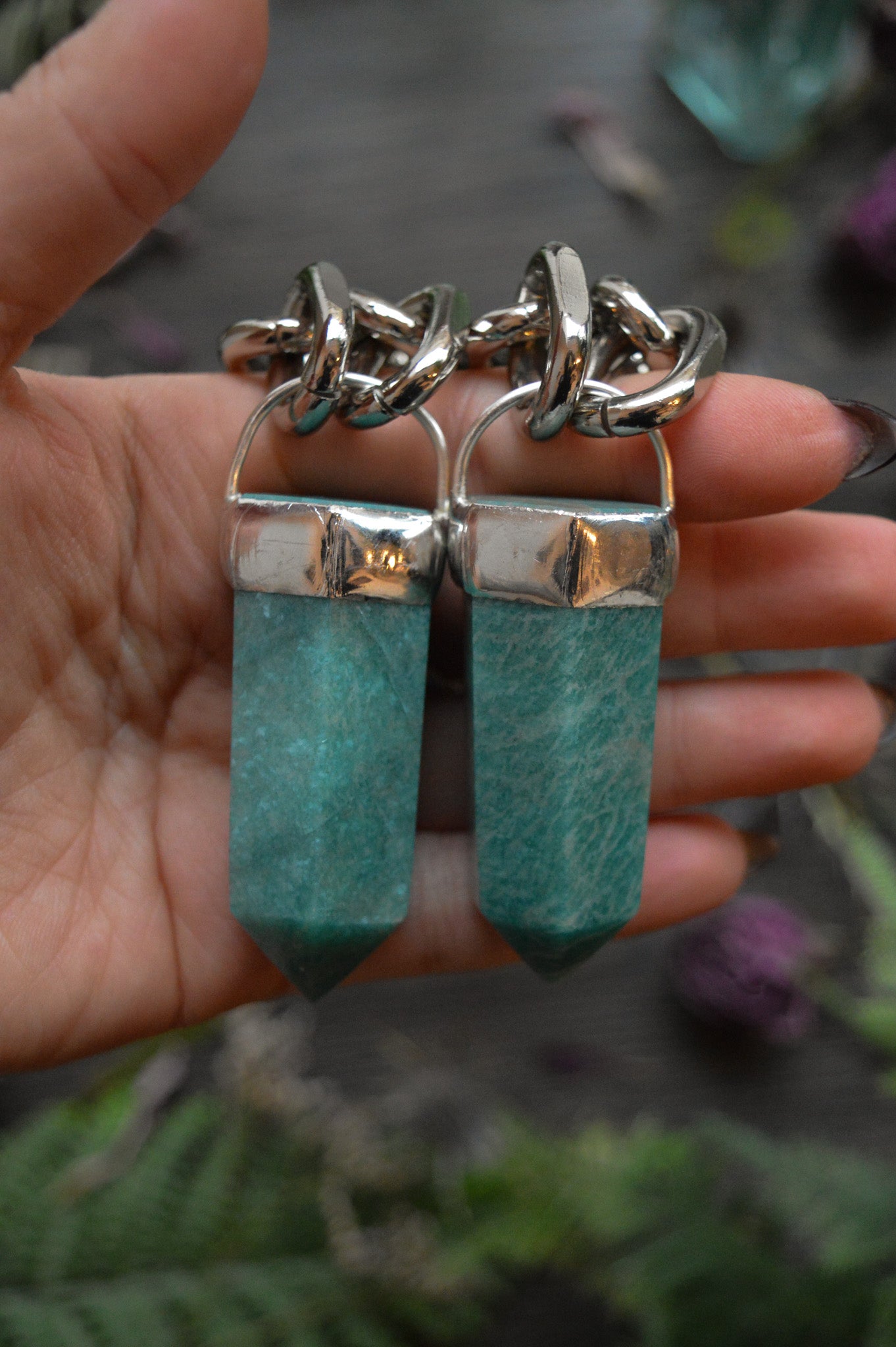 Amazonite Chunky Chain Necklace