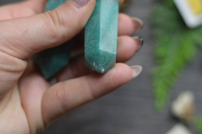Amazonite Gold Tone Chunky Chain Necklace