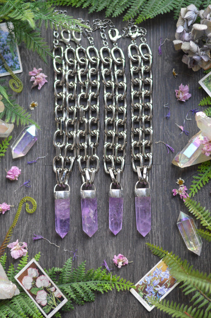 Amethyst Chunky Chain Necklace