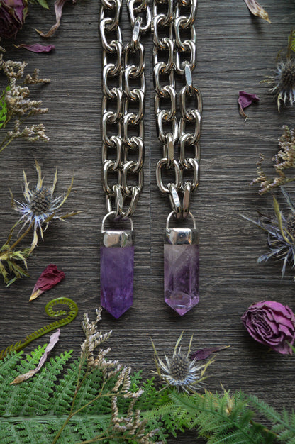 Amethyst Chunky Chain Necklace