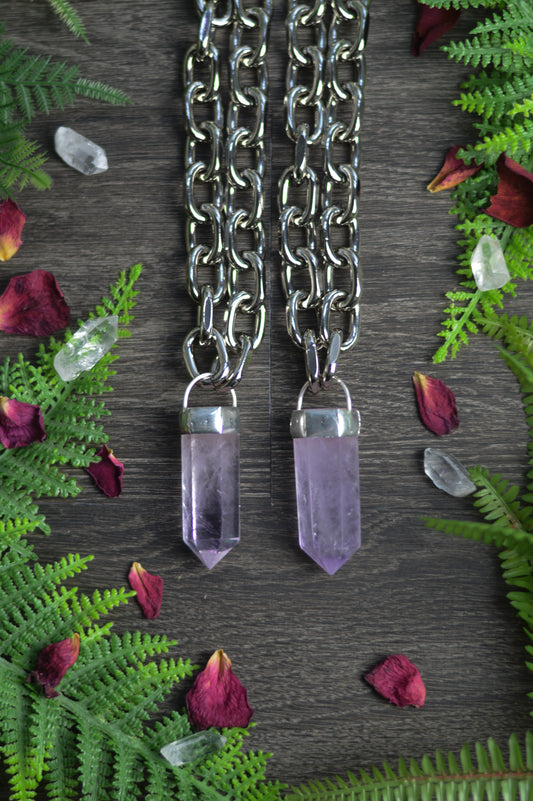 Amethyst Chunky Chain Necklace