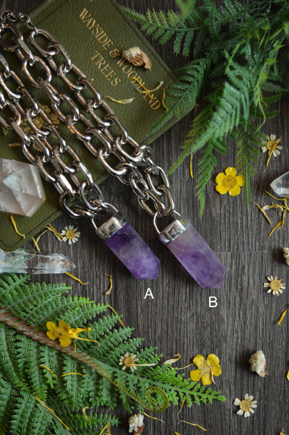 Amethyst Chunky Chain Necklace