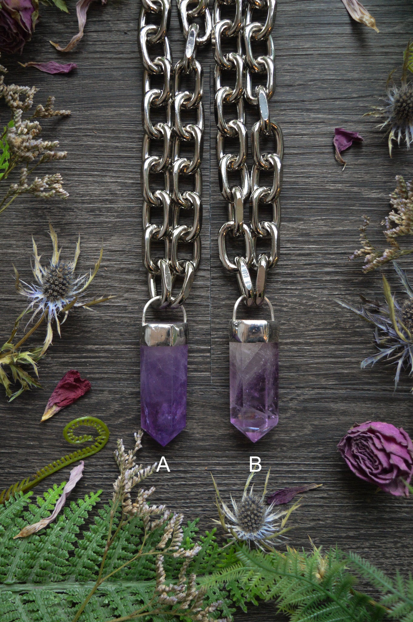 Amethyst Chunky Chain Necklace