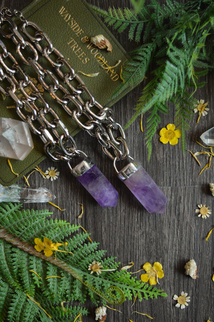Amethyst Chunky Chain Necklace