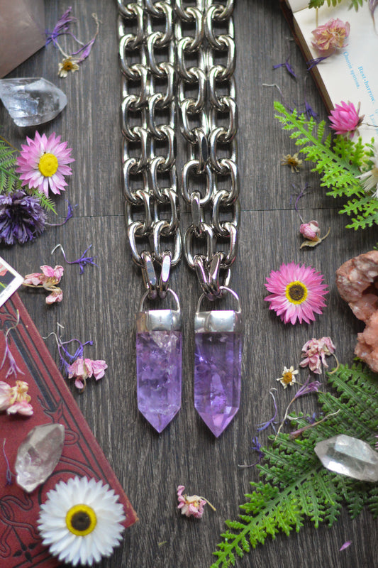 Amethyst Chunky Chain Necklace