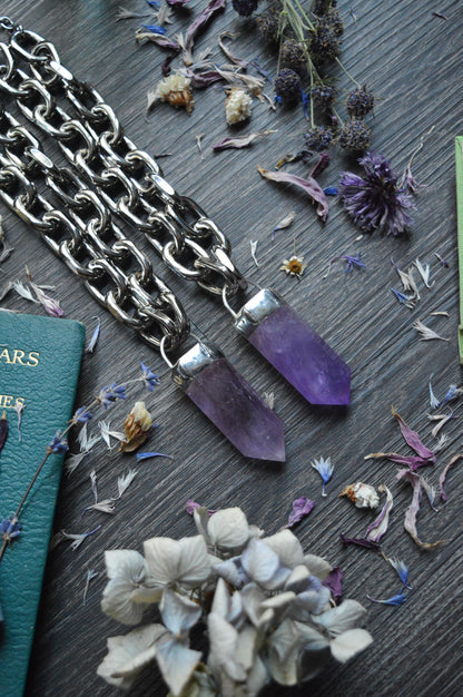 Amethyst Chunky Chain Necklace