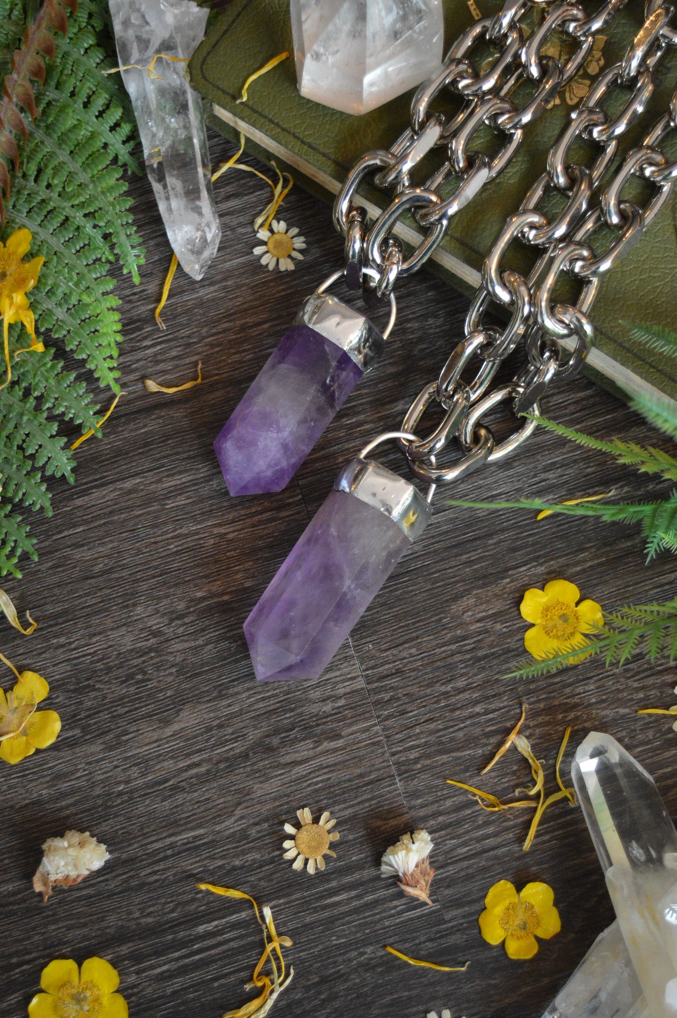 Amethyst Chunky Chain Necklace
