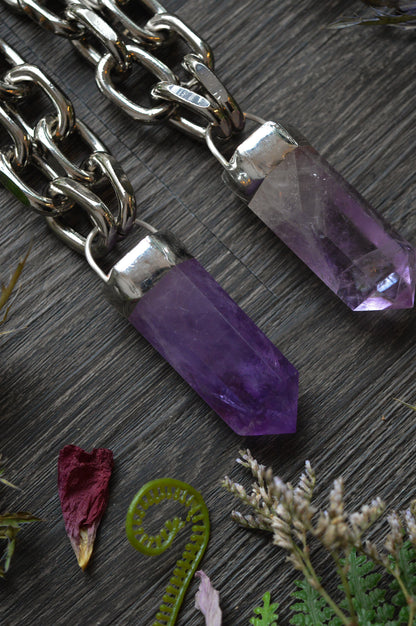 Amethyst Chunky Chain Necklace