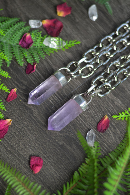 Amethyst Chunky Chain Necklace