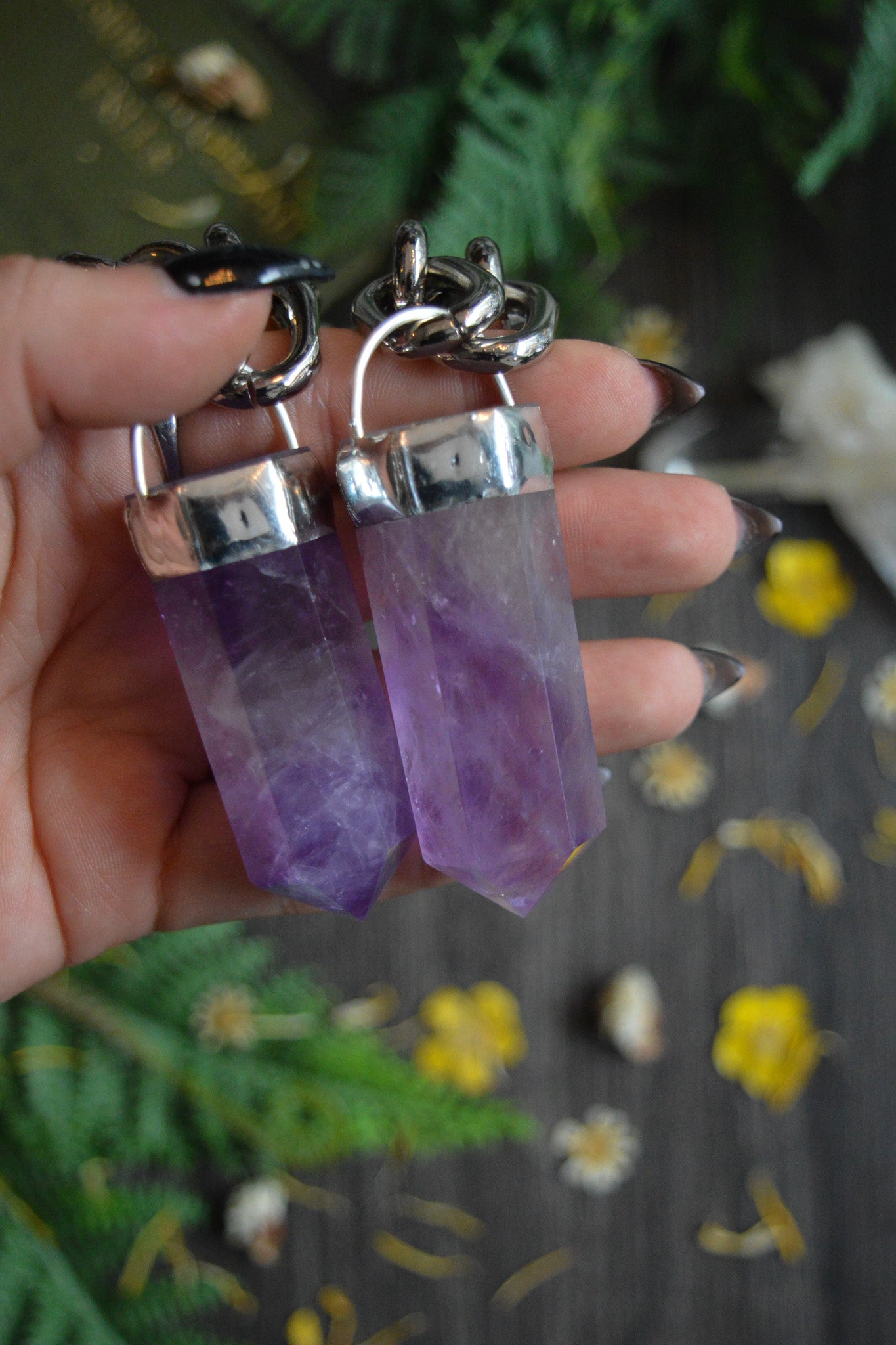 Amethyst Chunky Chain Necklace