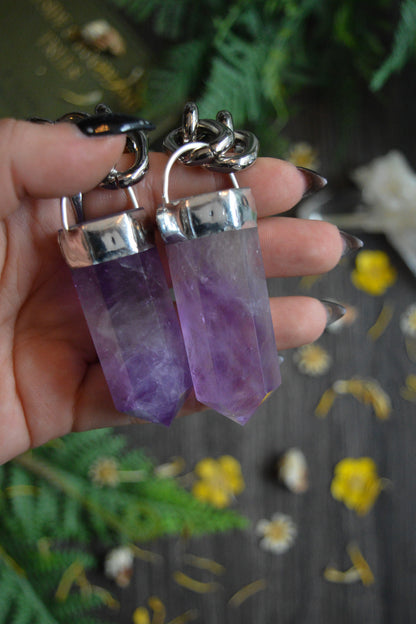 Amethyst Chunky Chain Necklace