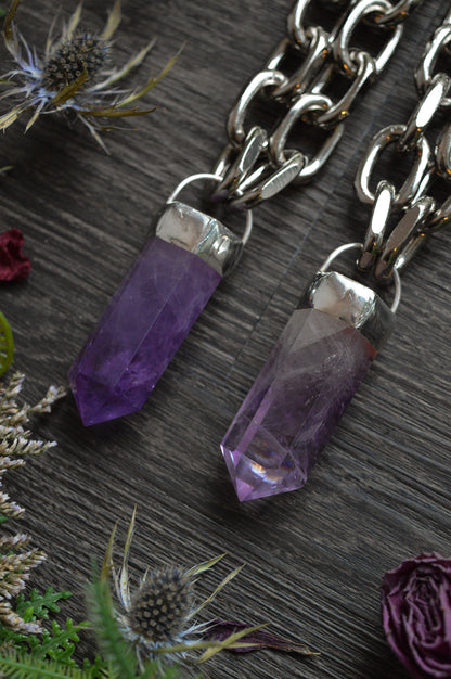 Amethyst Chunky Chain Necklace