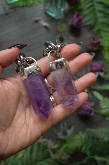 Amethyst Chunky Chain Necklace