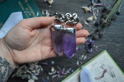 Amethyst Chunky Chain Necklace