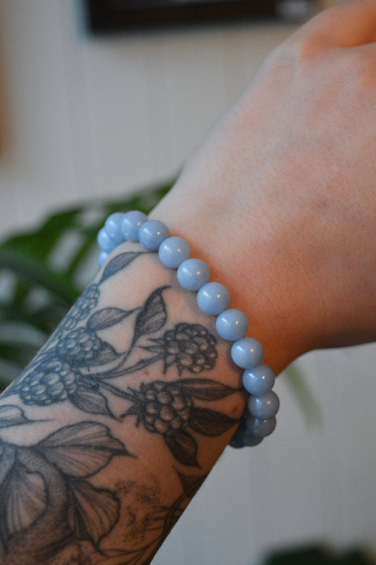 Angelite Bead Bracelet
