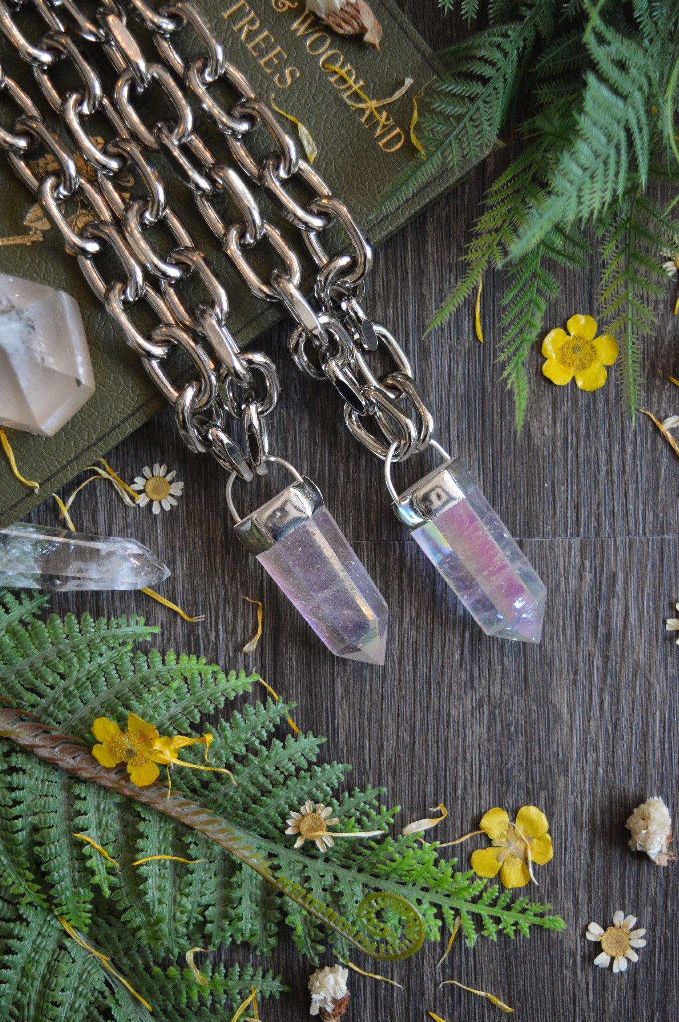 Aura Quartz Chunky Chain Necklace