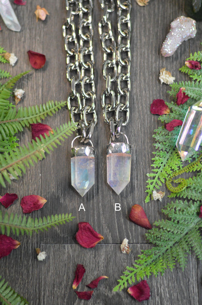 Aura Quartz Chunky Chain Necklace
