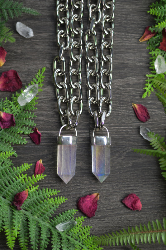 Aura Quartz Chunky Chain Necklace