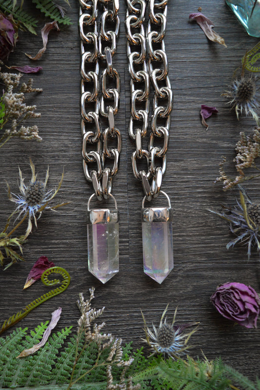 Aura Quartz Chunky Chain Necklace