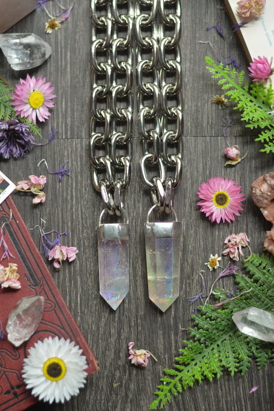 Aura Quartz Chunky Chain Necklace