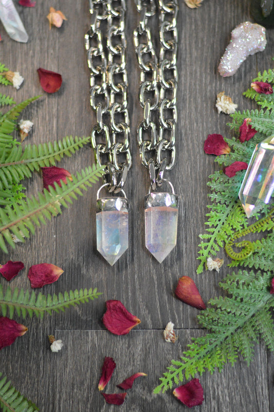 Aura Quartz Chunky Chain Necklace
