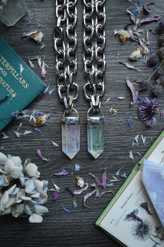 Aura Quartz Chunky Chain Necklace