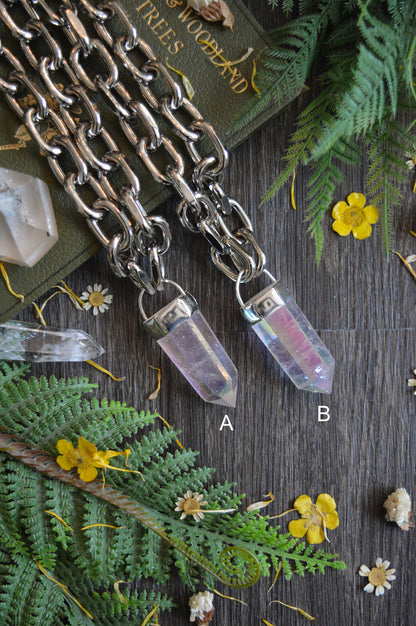 Aura Quartz Chunky Chain Necklace
