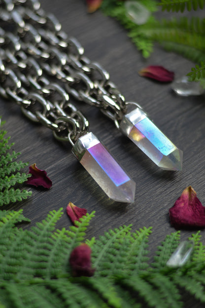 Aura Quartz Chunky Chain Necklace