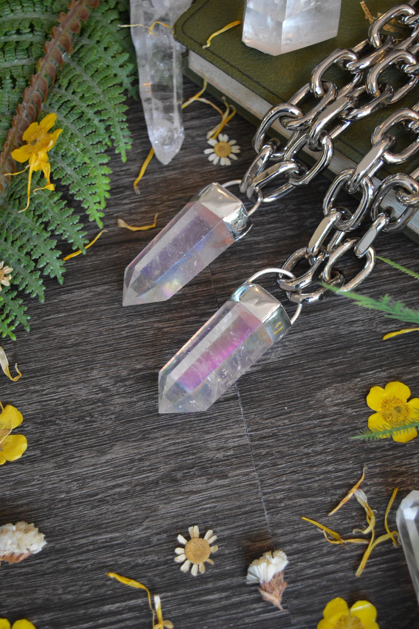 Aura Quartz Chunky Chain Necklace