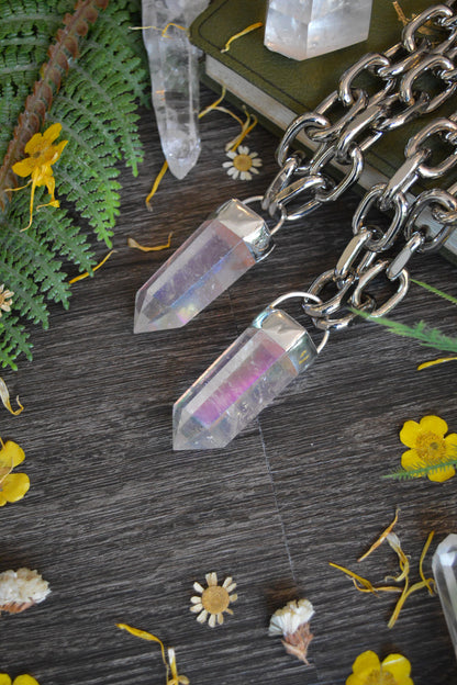 Aura Quartz Chunky Chain Necklace