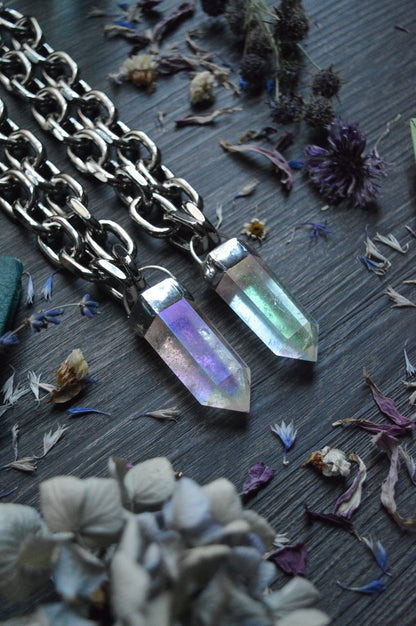 Aura Quartz Chunky Chain Necklace