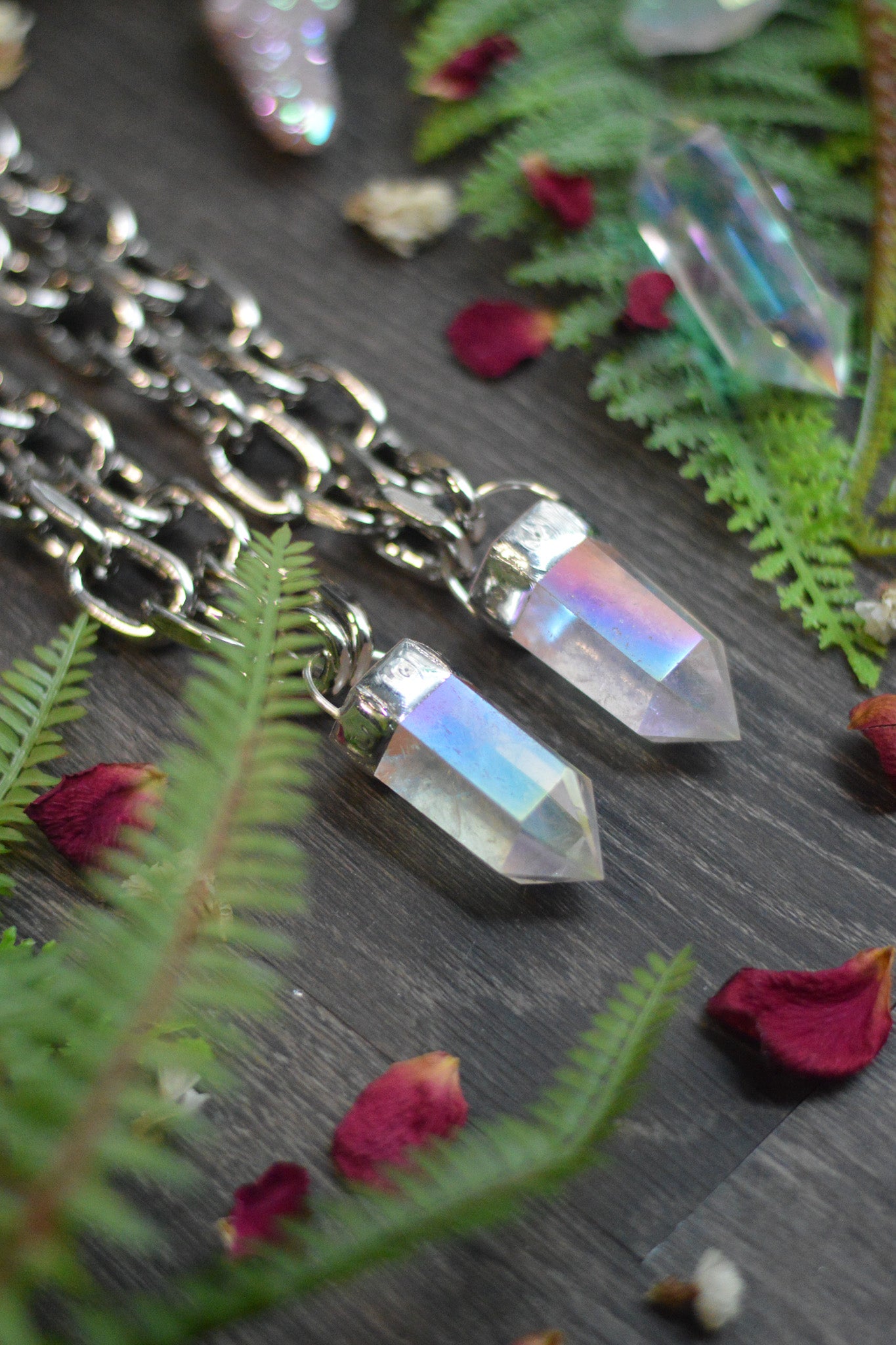 Aura Quartz Chunky Chain Necklace
