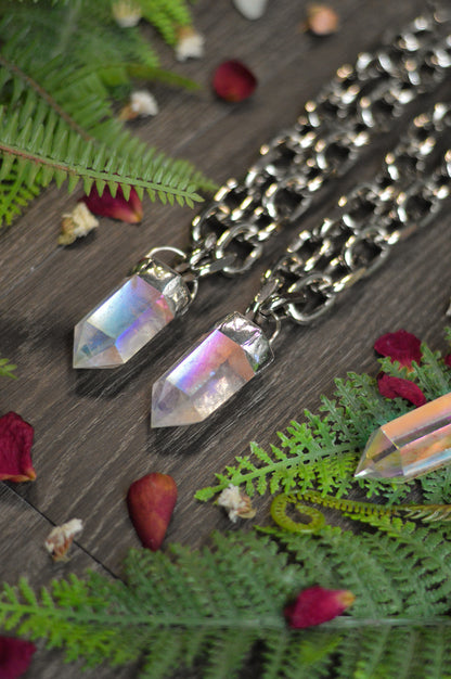 Aura Quartz Chunky Chain Necklace