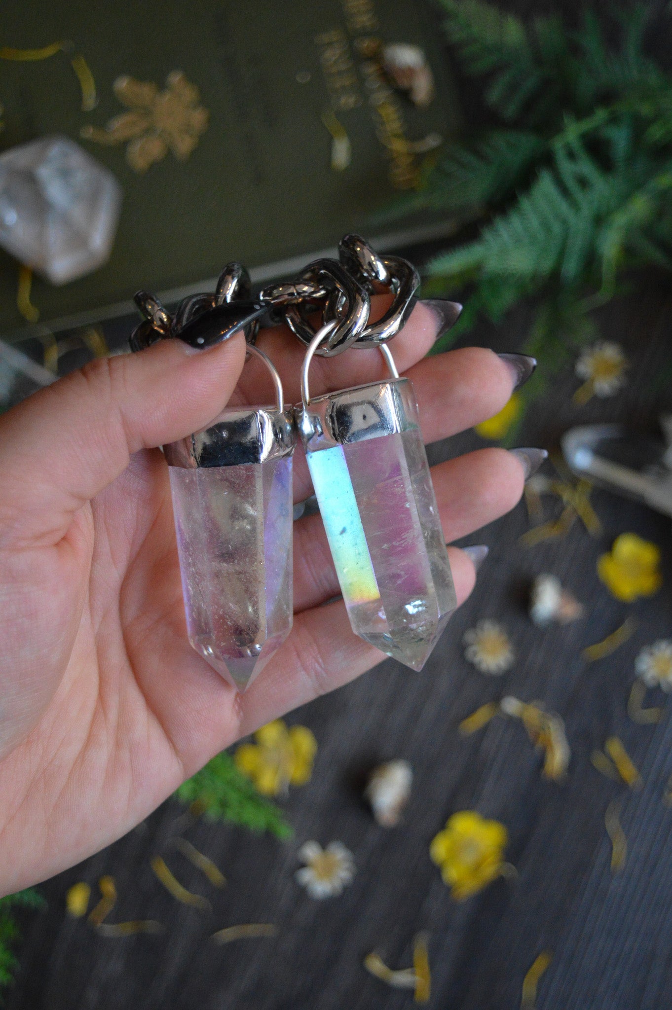 Aura Quartz Chunky Chain Necklace