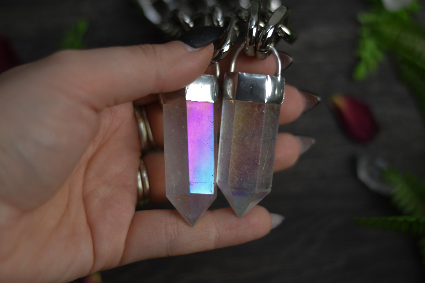 Aura Quartz Chunky Chain Necklace