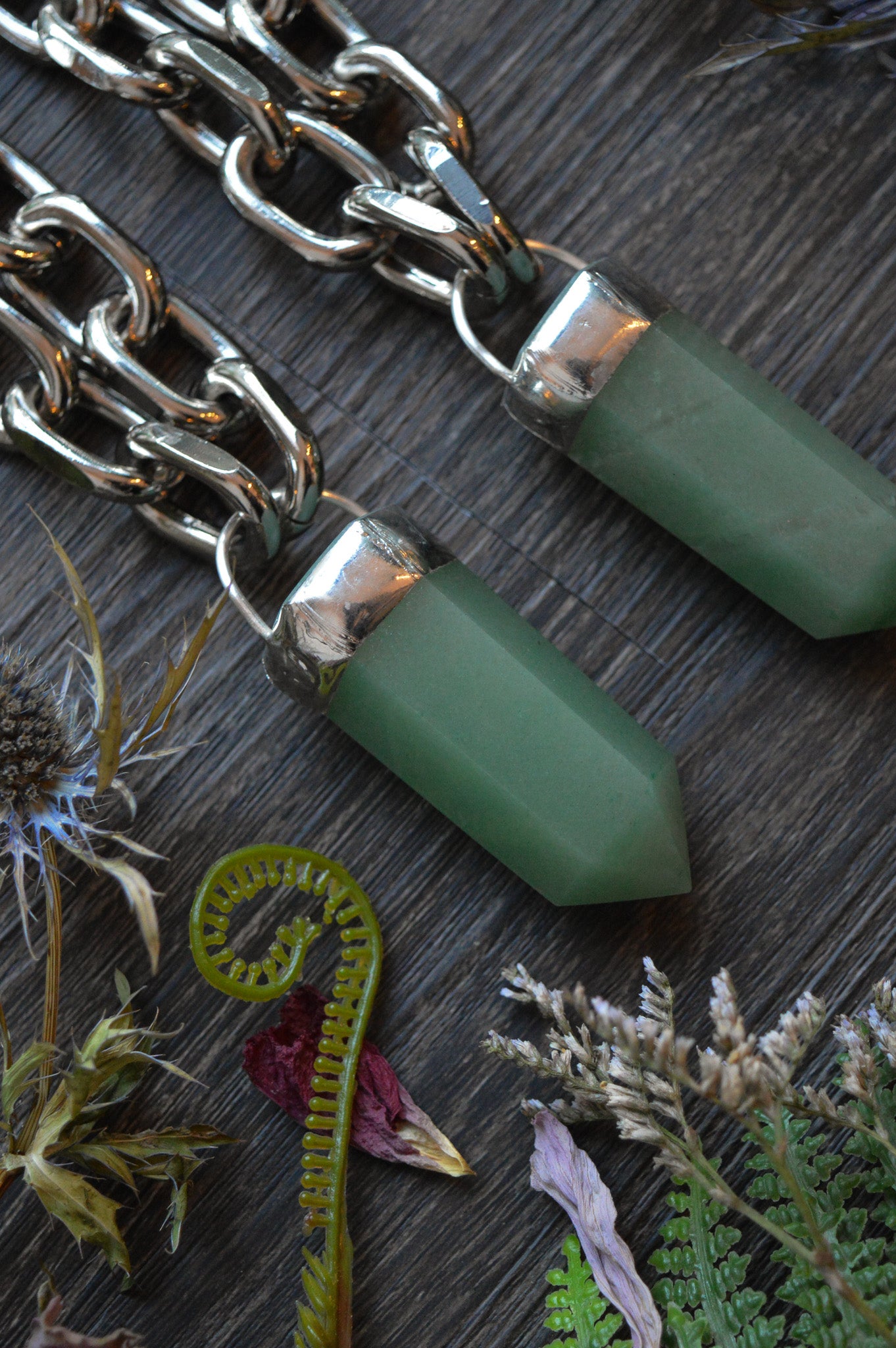 Aventurine Chunky Chain Necklace