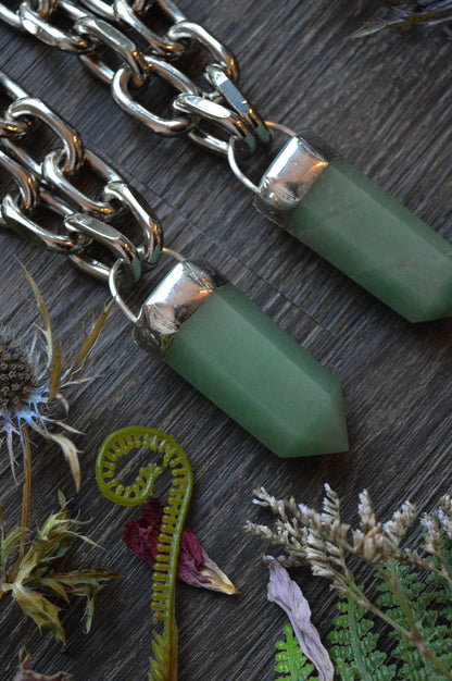 Aventurine Chunky Chain Necklace