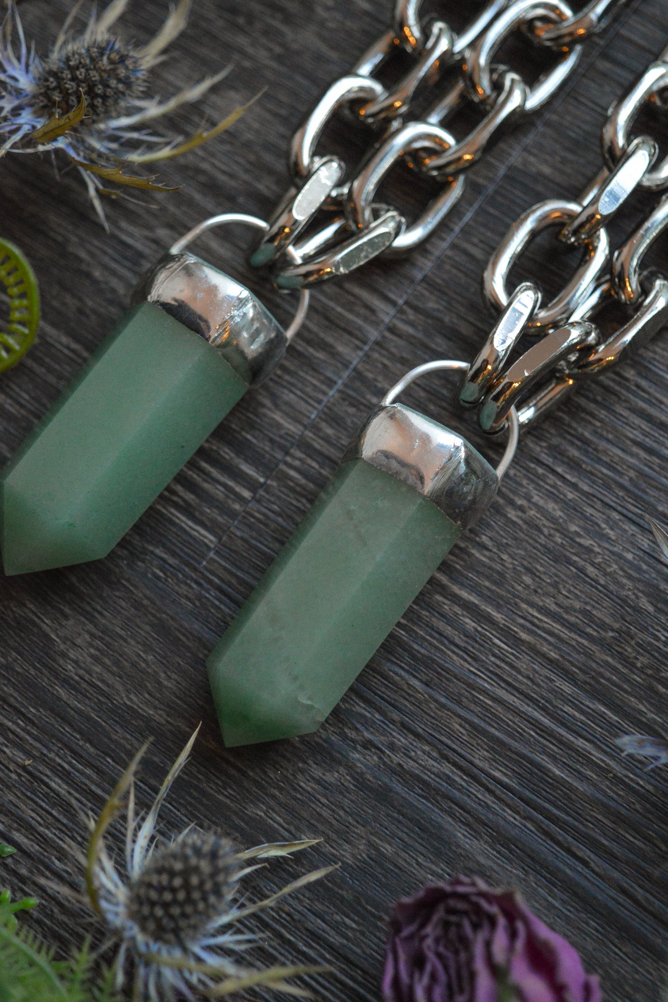 Aventurine Chunky Chain Necklace