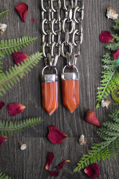 Carnelian Chunky Chain Necklace
