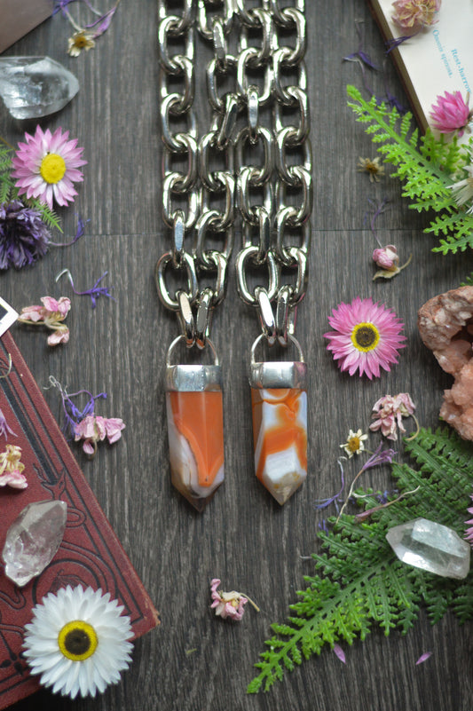 Carnelian Chunky Chain Necklace