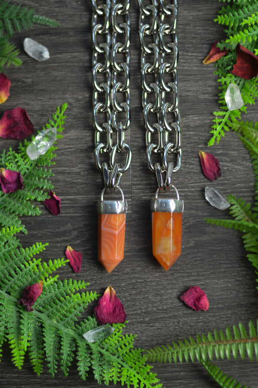 Carnelian Chunky Chain Necklace