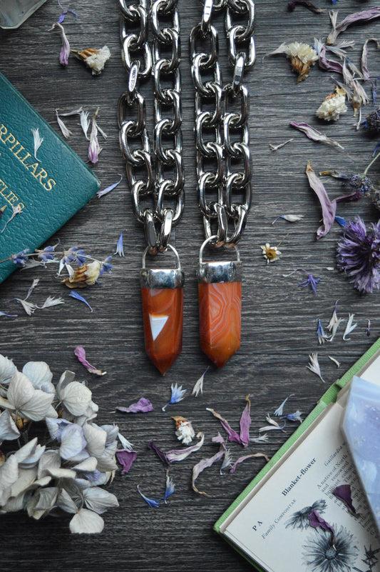 Carnelian Chunky Chain Necklace