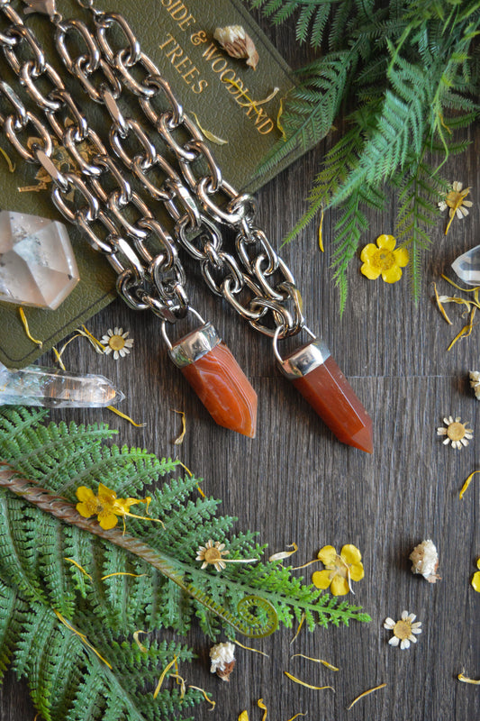 Carnelian Chunky Chain Necklace