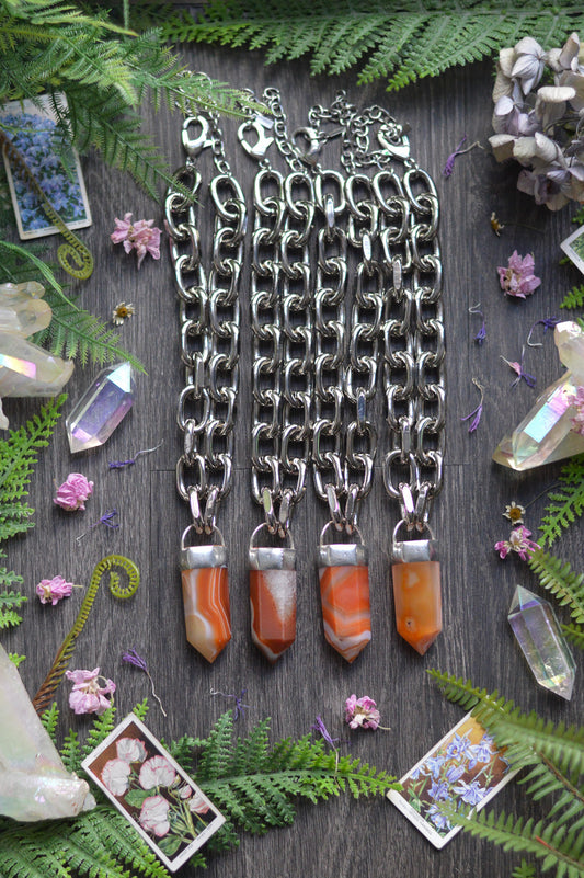 Carnelian Chunky Chain Necklace